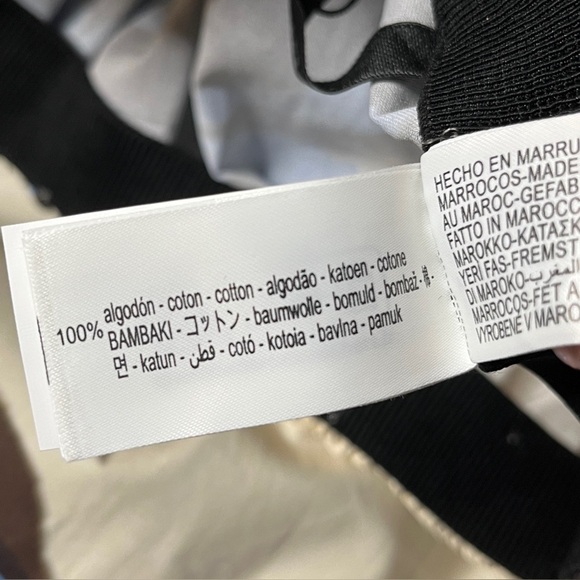 Zara Bold Floral Print A Line Midi Skirt Elastic Waist Cream Blue - Size M NWT - Picture 11 of 13